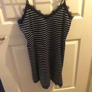Striped Satin Slip Dress